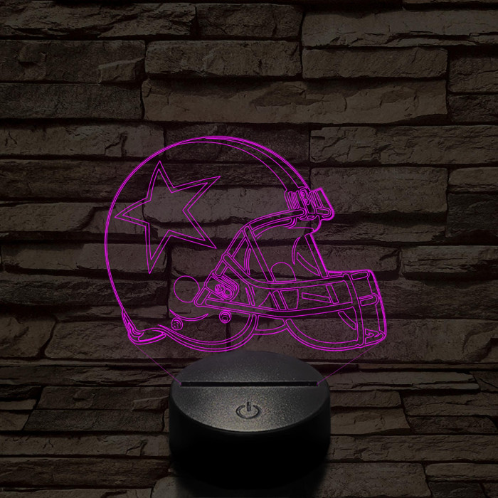 Rugby sisak 7 színű 3D led lámpa