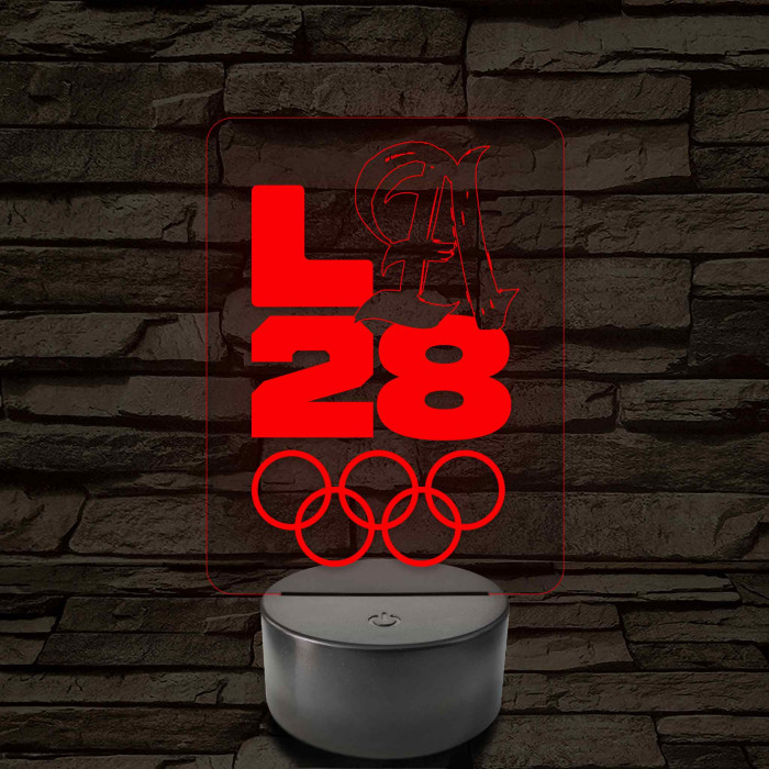Olimpia 2028 7 színű 3D led lámpa