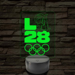 Olimpia 2028 7 színű 3D led lámpa