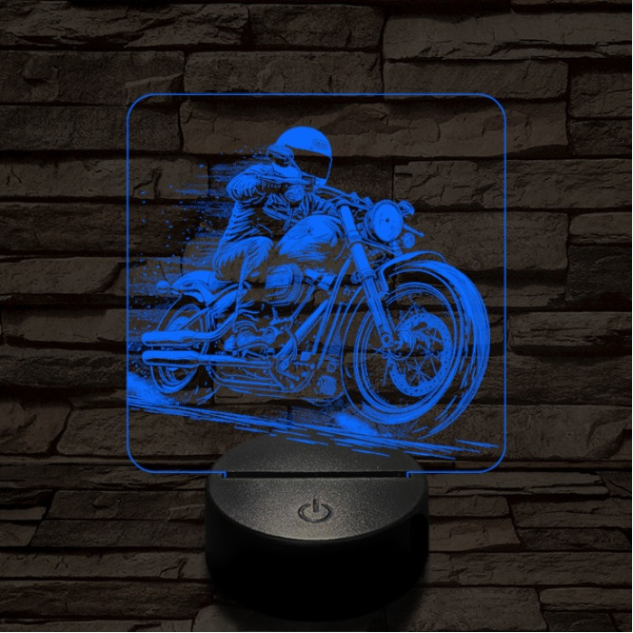 Chopper lazán 7 színű valósághű 3D led lámpa