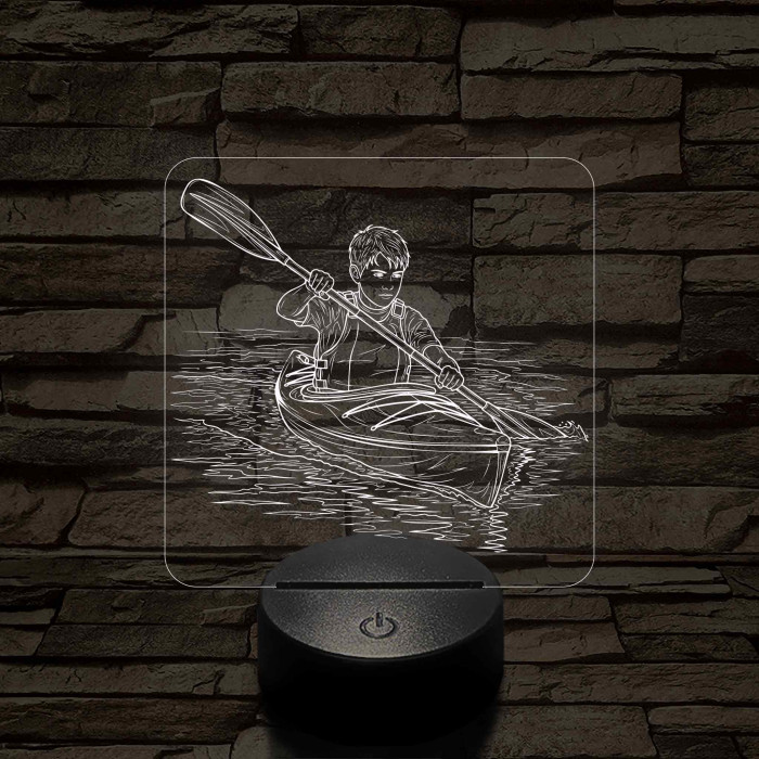 Kajakozó fiú – 7 színű, színváltós 3D LED lámpa