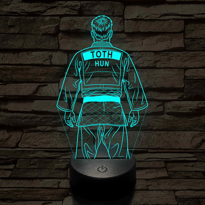 Judós fiú – Névvel kérhető 7 színű 3D led lámpa