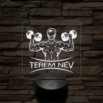 Fitness férfi alak – 7 színű, színváltós 3D LED lámpa (személynévvel is gravírozható)