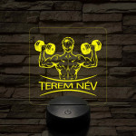 Fitness férfi alak – 7 színű, színváltós 3D LED lámpa (személynévvel is gravírozható)