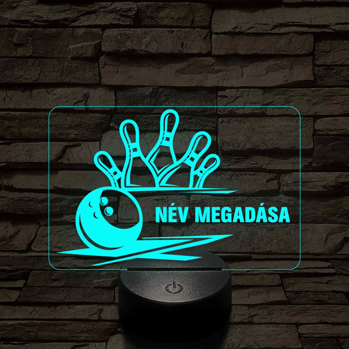 Bowling Power – 7 színű, színváltós 3D LED lámpa