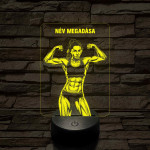 Fitnessz Bajnok Nő – 7 színű, színváltós 3D LED lámpa