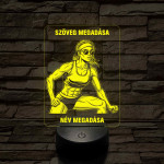 Napszemüveges Fitnesz Nő – 7 színű, színváltós 3D LED lámpa