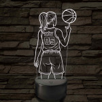 Kosárlabdás lány – 7 színű, színváltós 3D LED lámpa