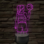 Kosárlabdás lány – 7 színű, színváltós 3D LED lámpa