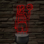 Kosárlabdás lány – 7 színű, színváltós 3D LED lámpa