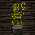 Kosárlabdás lány – 7 színű, színváltós 3D LED lámpa