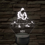 Súlyemelő – 7 színű, színváltós 3D LED lámpa (személynévvel is gravírozható)