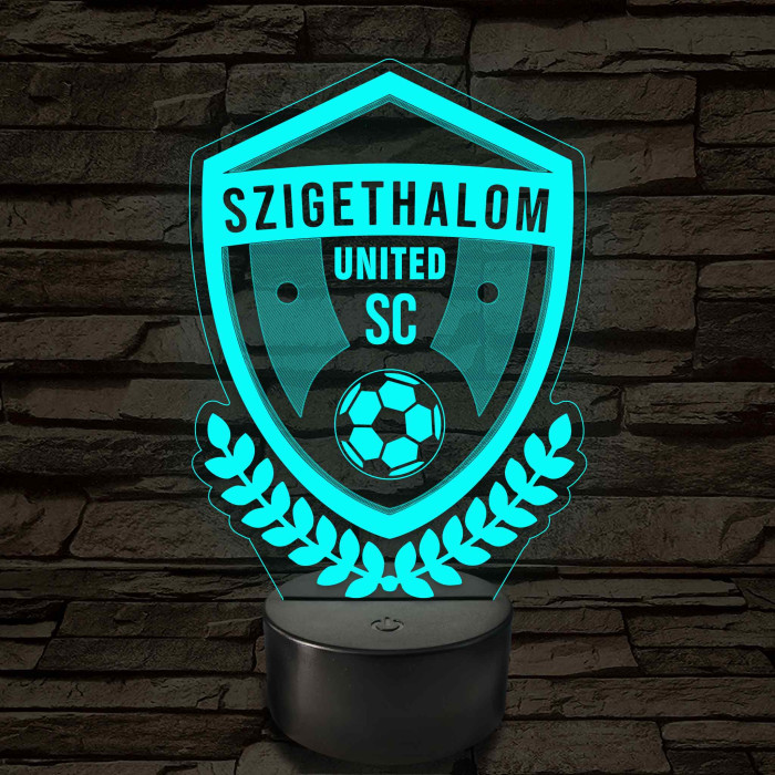 Szigethalom United SE címer – 7 színű, színváltós LED lámpa