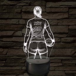 Kézilabdás lány névvel és számmal kérhető - 7 színű 3D led lámpa