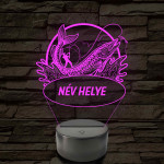 Csuka és horgász – Névvel kérhető 7 színű 3D led lámpa