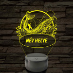 Csuka és horgász – Névvel kérhető 7 színű 3D led lámpa