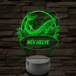 Csuka és horgász – Névvel kérhető 7 színű 3D led lámpa