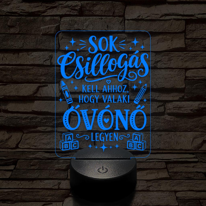 Óvónő szakma lámpa – 7 színű, színváltós 3D LED lámpa