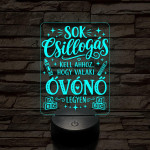 Óvónő szakma lámpa – 7 színű, színváltós 3D LED lámpa