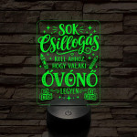 Óvónő szakma lámpa – 7 színű, színváltós 3D LED lámpa