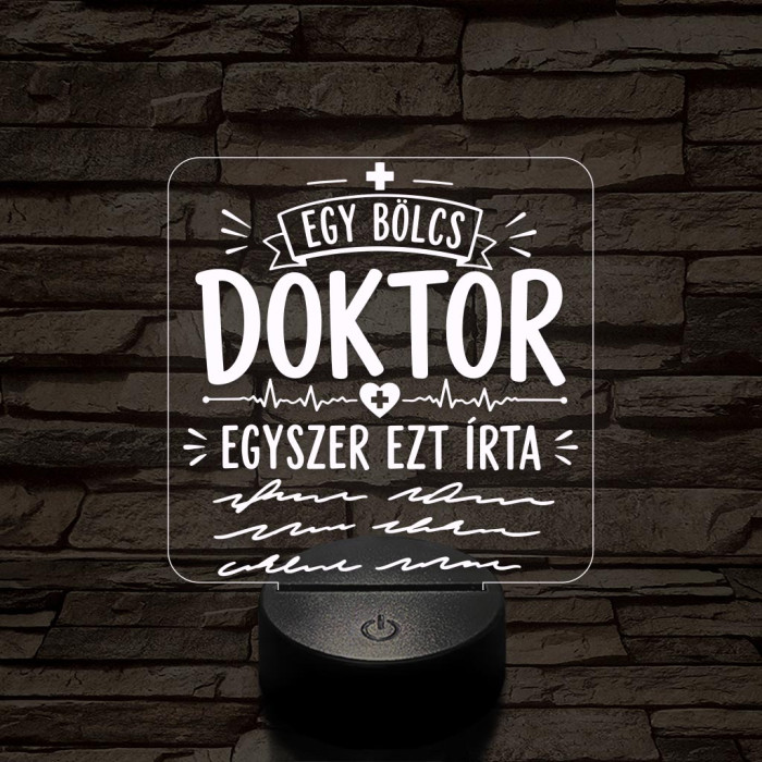 Humoros orvosi szakma lámpa – 7 színű, színváltós 3D LED lámpa
