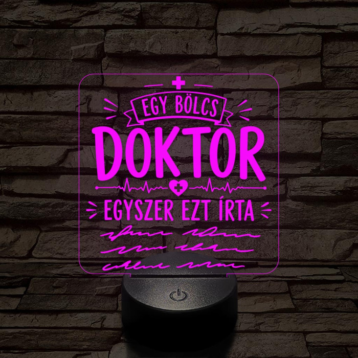 Humoros orvosi szakma lámpa – 7 színű, színváltós 3D LED lámpa