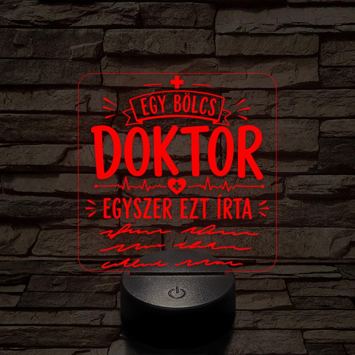 Humoros orvosi szakma lámpa – 7 színű, színváltós 3D LED lámpa