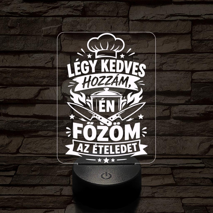 Szakács szakma lámpa – 7 színű, színváltós 3D LED lámpa