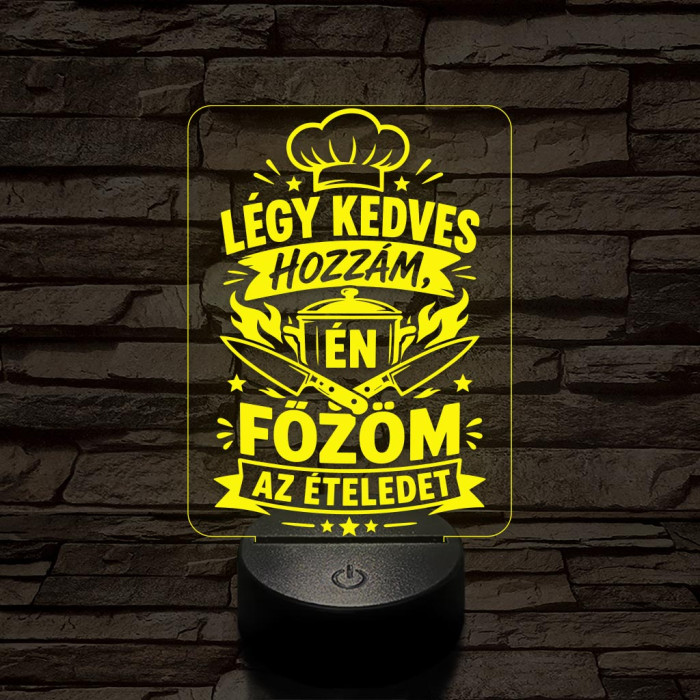 Szakács szakma lámpa – 7 színű, színváltós 3D LED lámpa