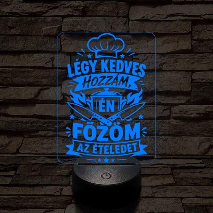 Szakács szakma lámpa – 7 színű, színváltós 3D LED lámpa