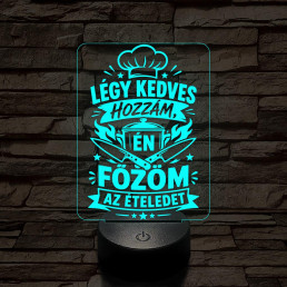 Szakács szakma lámpa – 7 színű, színváltós 3D LED lámpa