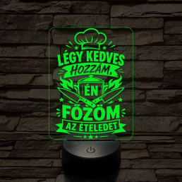 Szakács szakma lámpa – 7 színű, színváltós 3D LED lámpa