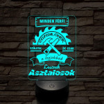 Asztalos szakma lámpa – 7 színű, színváltós 3D LED lámpa