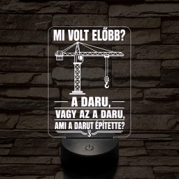 Darukezelő szakma lámpa – 7 színű, színváltós 3D LED lámpa