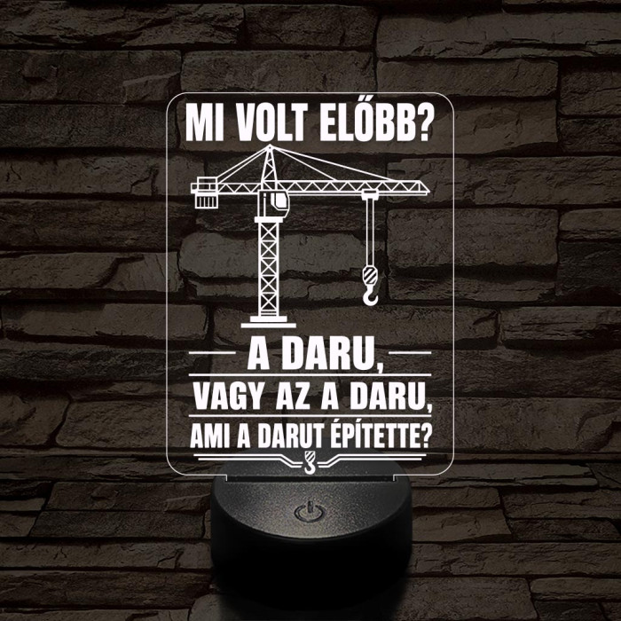 Darukezelő szakma lámpa – 7 színű, színváltós 3D LED lámpa