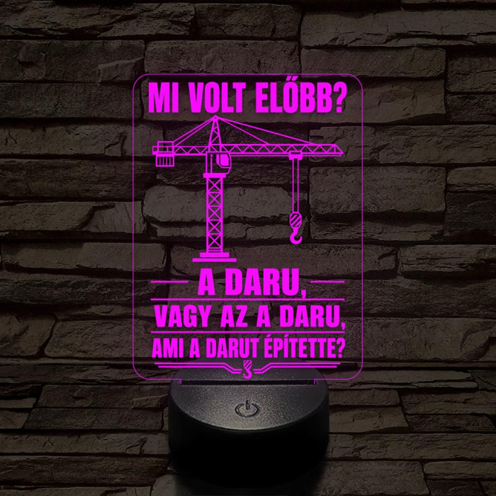 Darukezelő szakma lámpa – 7 színű, színváltós 3D LED lámpa