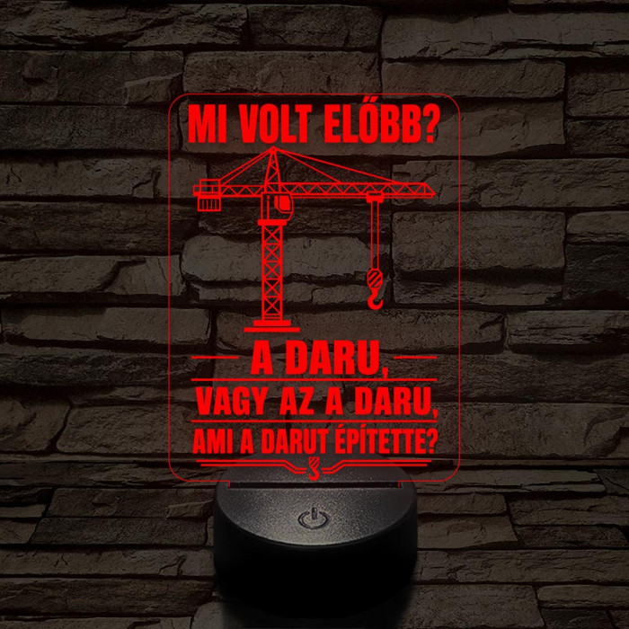 Darukezelő szakma lámpa – 7 színű, színváltós 3D LED lámpa
