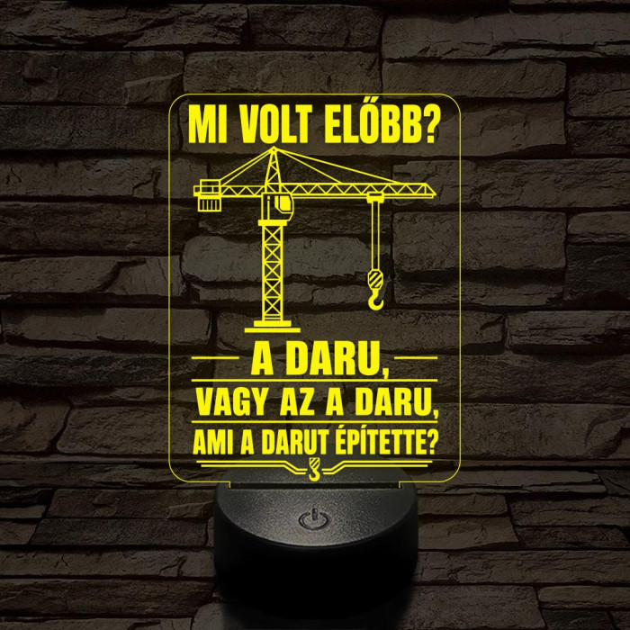 Darukezelő szakma lámpa – 7 színű, színváltós 3D LED lámpa