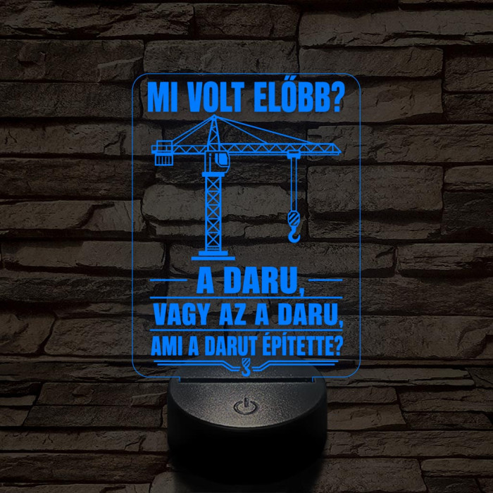 Darukezelő szakma lámpa – 7 színű, színváltós 3D LED lámpa