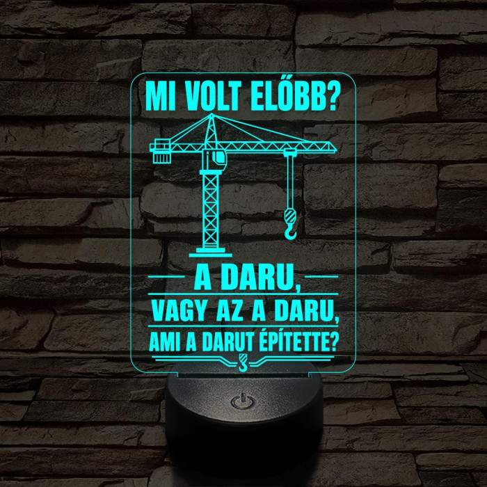 Darukezelő szakma lámpa – 7 színű, színváltós 3D LED lámpa
