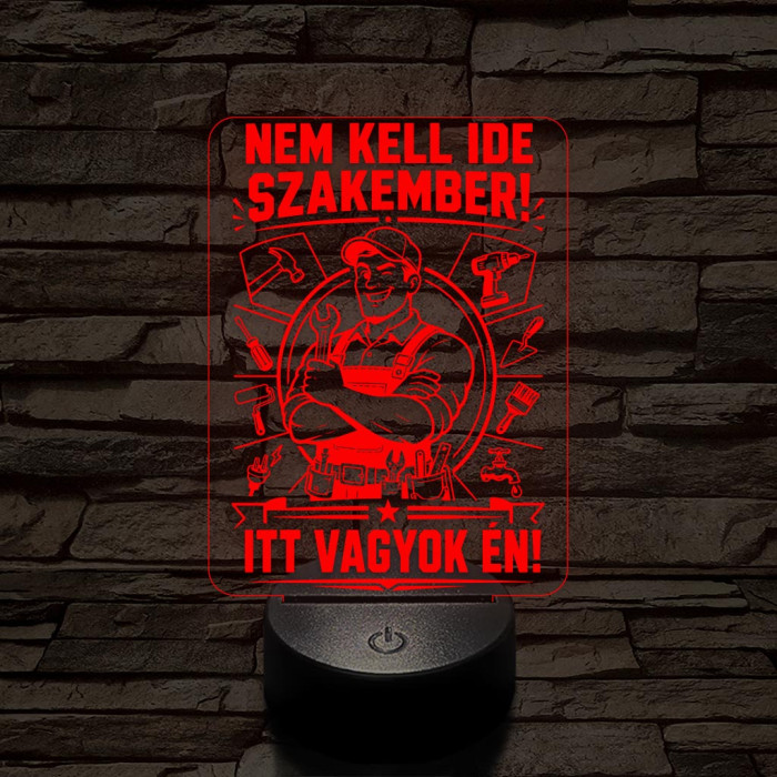Ezermester szakma lámpa – 7 színű, színváltós 3D LED lámpa