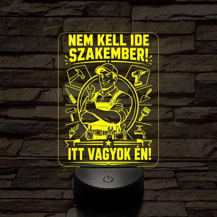 Ezermester szakma lámpa – 7 színű, színváltós 3D LED lámpa