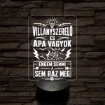 Villanyszerelő Apa szakma lámpa – 7 színű, színváltós 3D LED lámpa