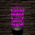 Villanyszerelő Apa szakma lámpa – 7 színű, színváltós 3D LED lámpa