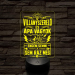 Villanyszerelő Apa szakma lámpa – 7 színű, színváltós 3D LED lámpa