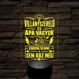 Villanyszerelő Apa szakma lámpa – 7 színű, színváltós 3D LED lámpa