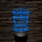 Villanyszerelő Apa szakma lámpa – 7 színű, színváltós 3D LED lámpa
