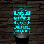 Villanyszerelő Apa szakma lámpa – 7 színű, színváltós 3D LED lámpa