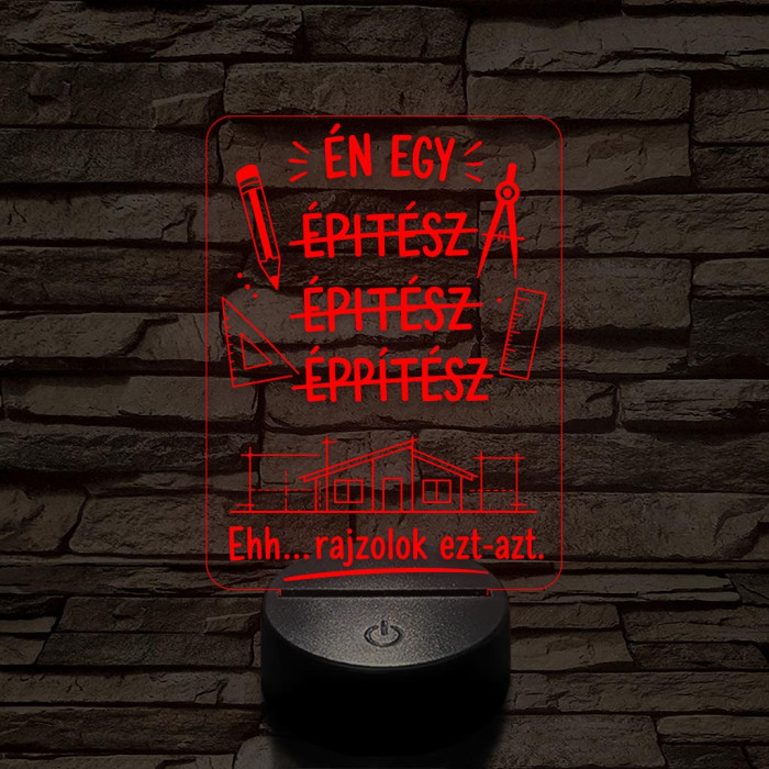 Építész szakma lámpa – 7 színű, színváltós 3D LED lámpa