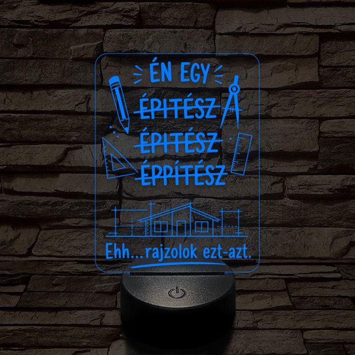Építész szakma lámpa – 7 színű, színváltós 3D LED lámpa